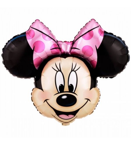 Balão Foil Super Shape Cabeça Minnie Rosa